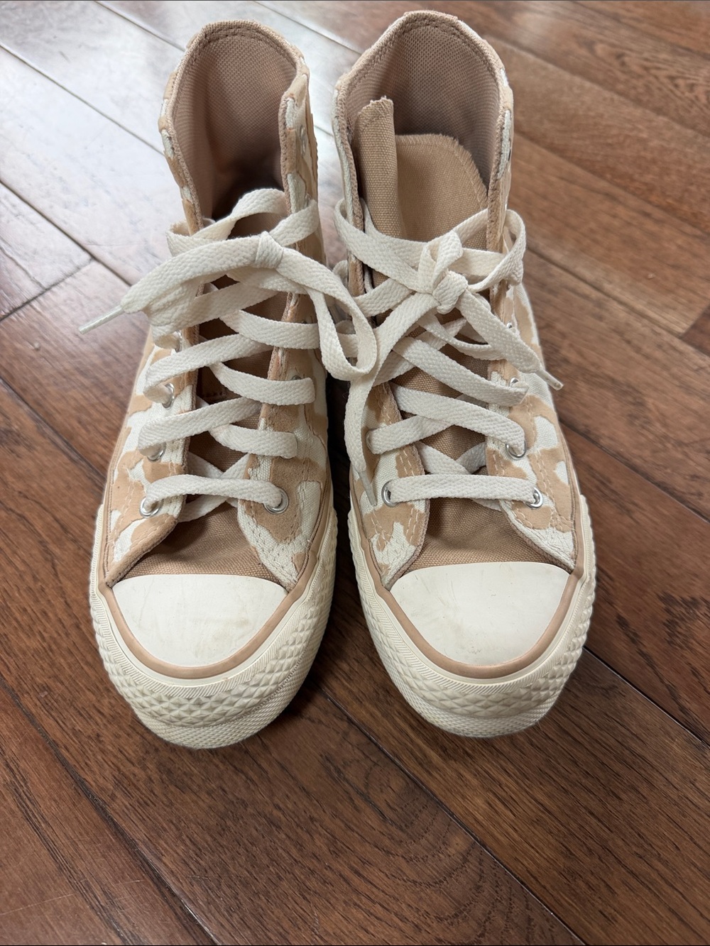 Converse High-Top Sneakers in Tan and White - kids